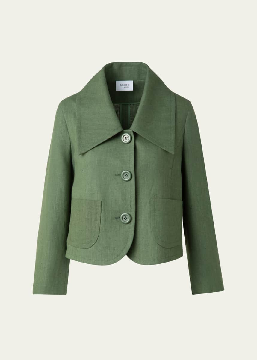 Akris punto Fitted Washed Raw Linen Jacket