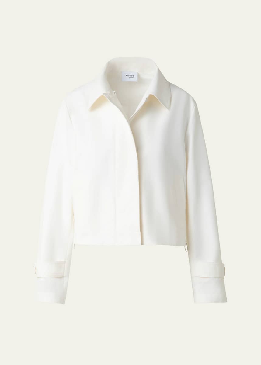 Akris punto Boxy Water Resistant Cotton-Blend Jacket