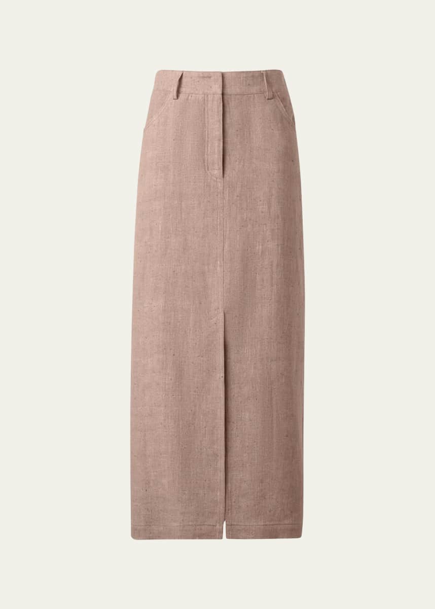 Akris punto Washed Raw Linen Maxi Skirt