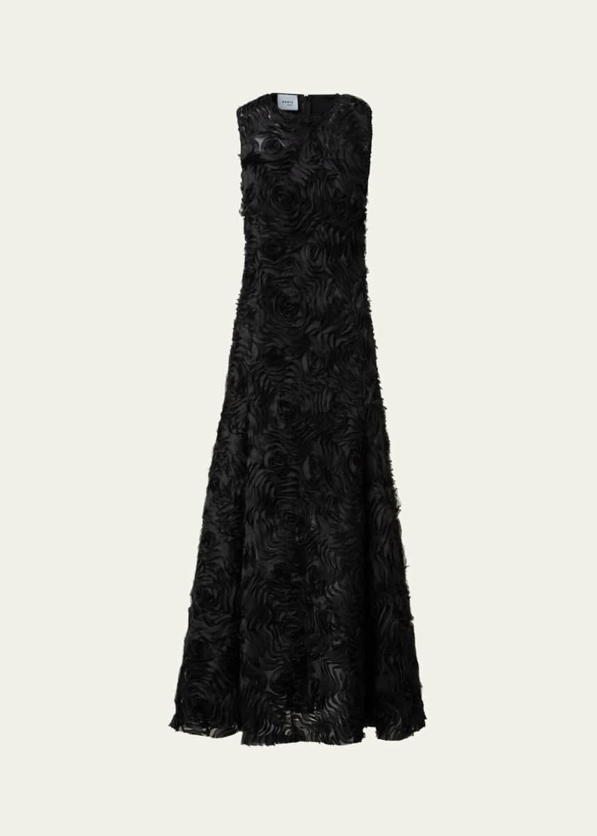 Akris punto Mixed-Media 3D Carnation Tulle Dress