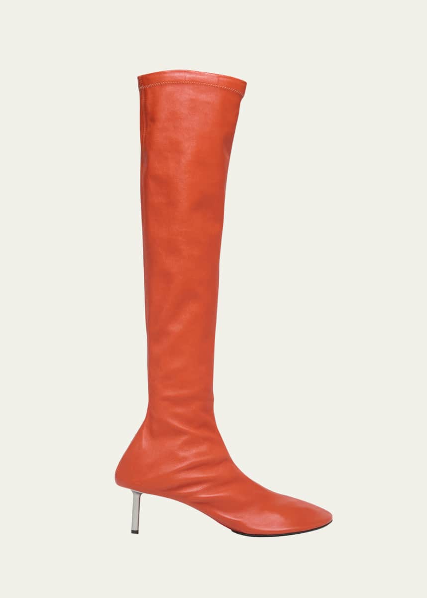 Jil Sander Lambskin Leather Stiletto Knee Boots