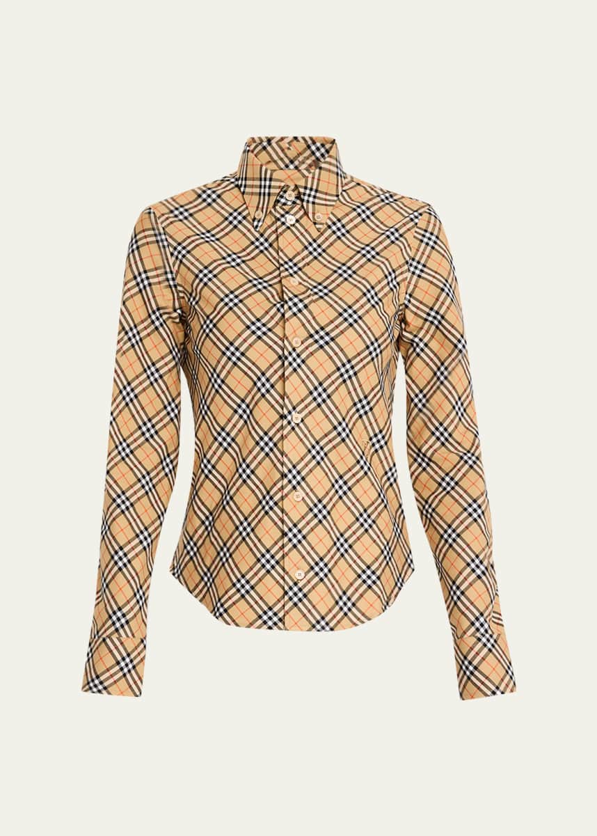 Burberry Shrunken Check Button-Down Shirt