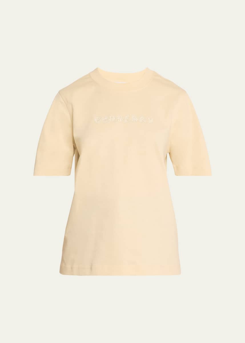 Burberry Intricate Logo Emboridered Femimine Fit T-Shirt