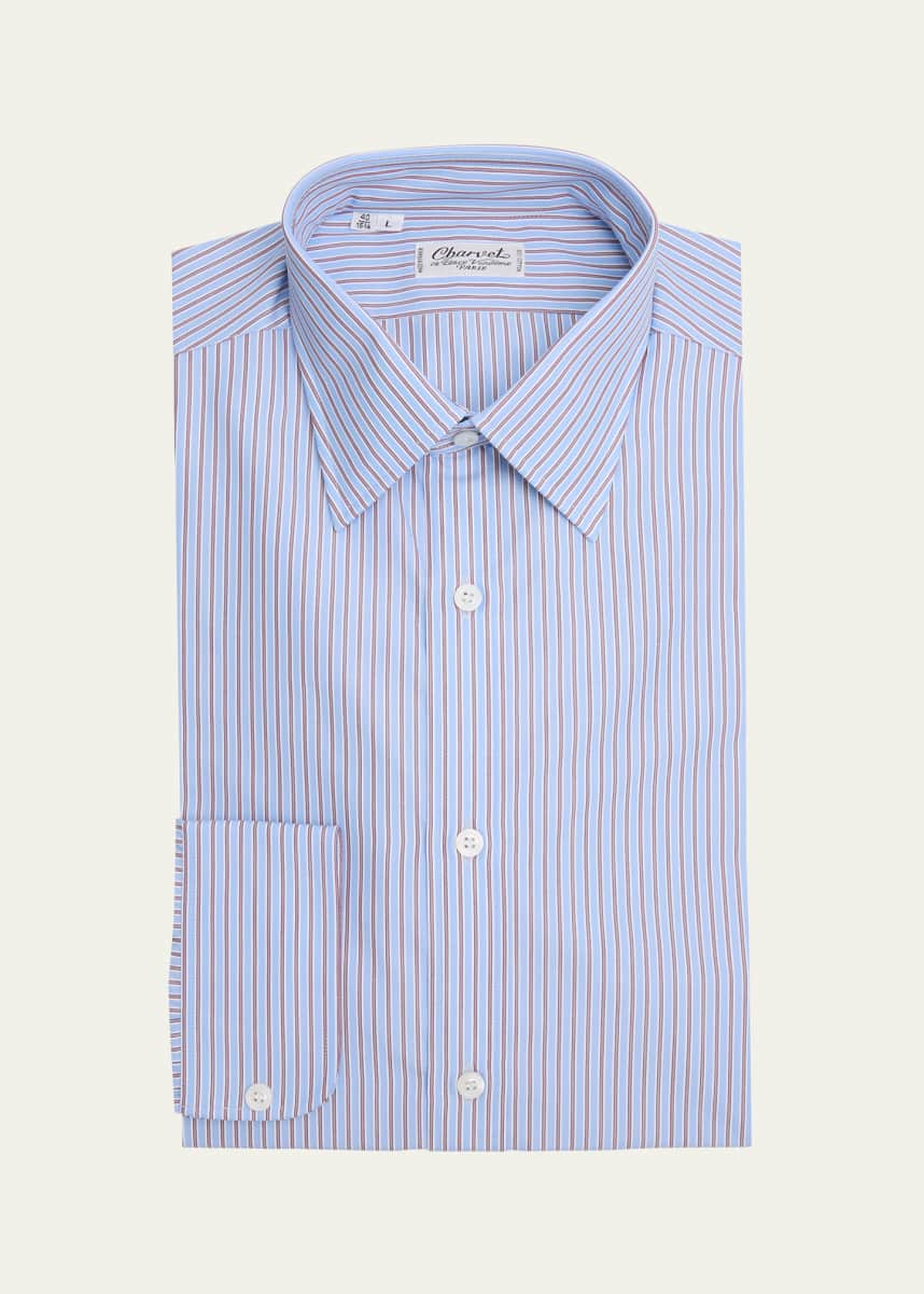 Charvet Men's Cotton Multi-Stripe Dress Shirt