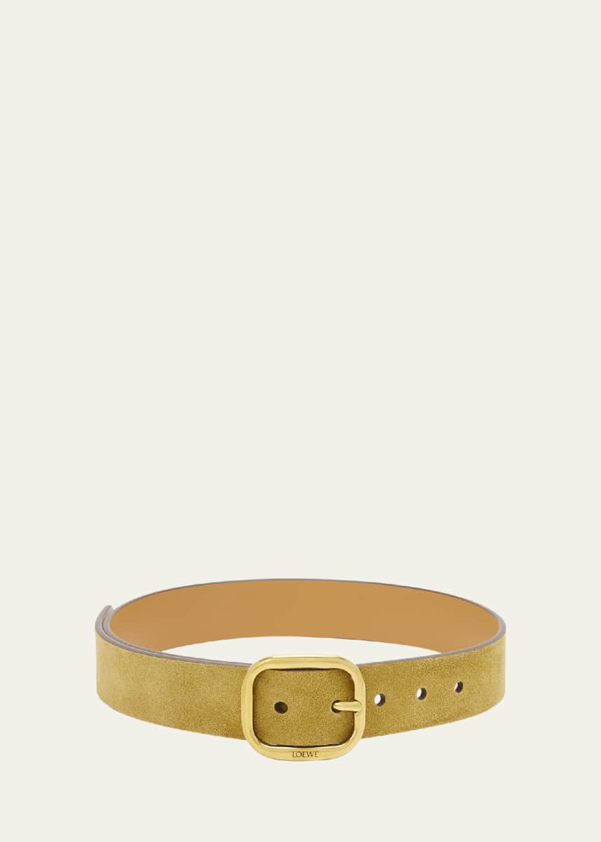 Loewe Calf Leather Curved Buckle Belt