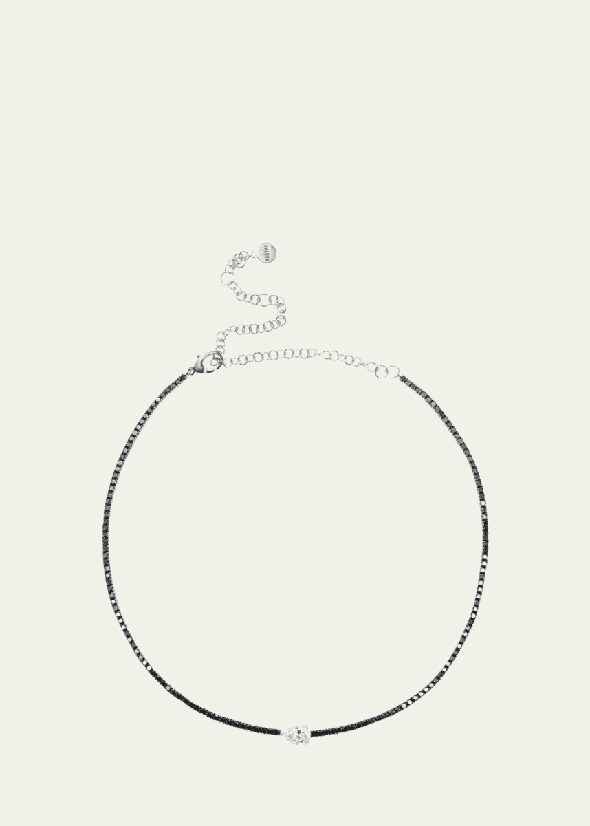 Aaryah 14K White Gold Noir Diamond Tennis Choker