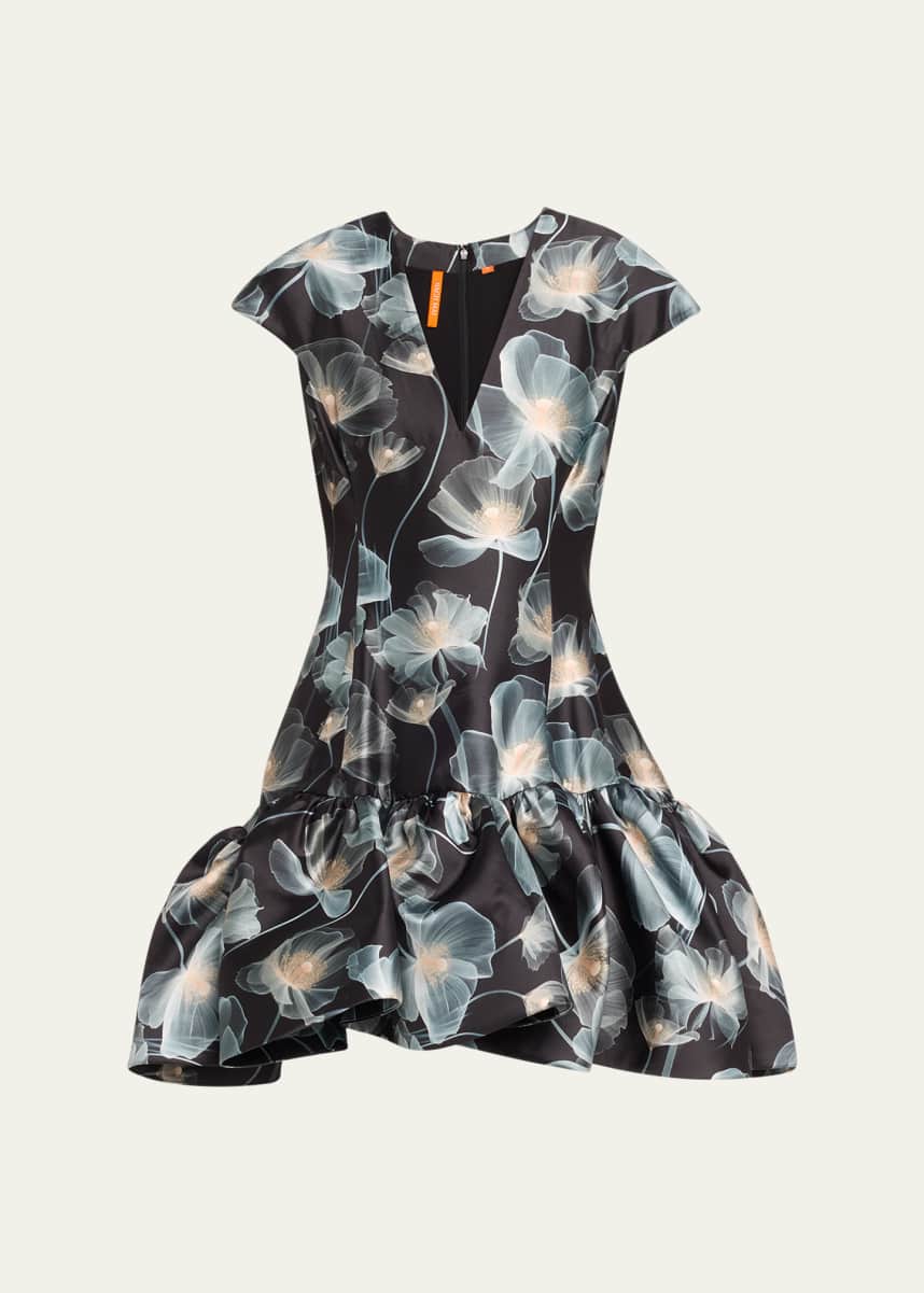 Bach Mai Floral Print Flared Mini Dress
