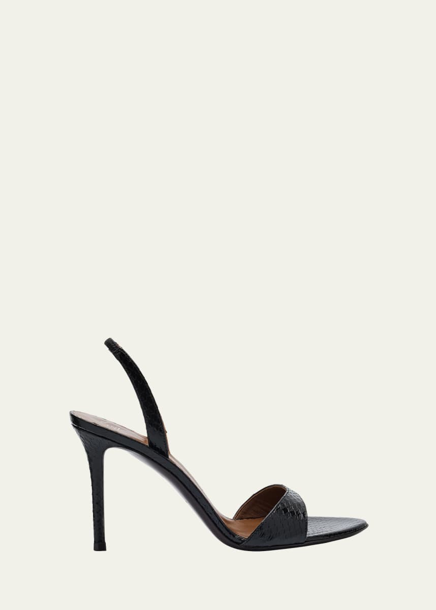 Giuseppe Zanotti Snake-Embossed Leather Slingback Sandals