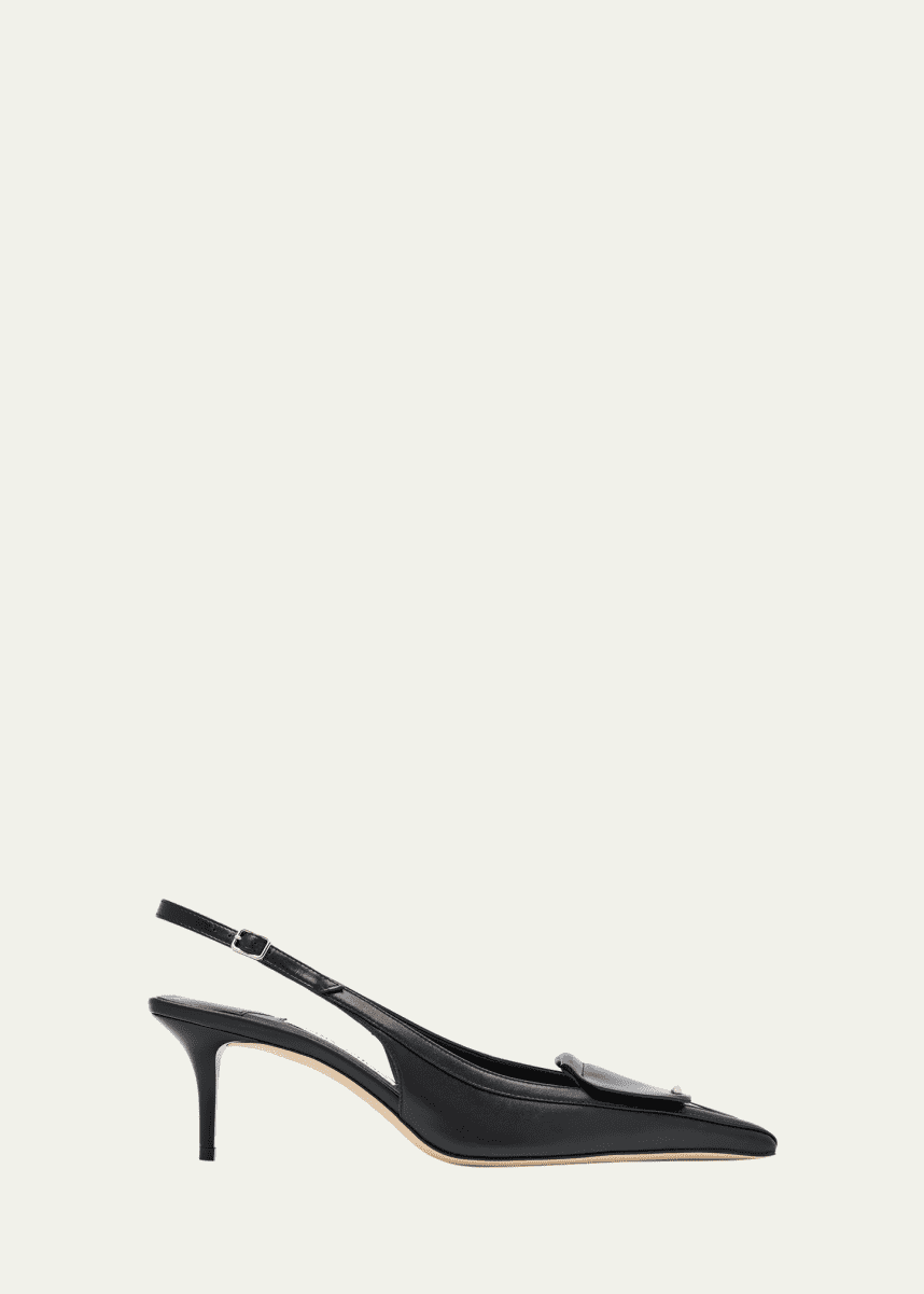 Jimmy Choo Frances Leather Fold Slingback Pumps