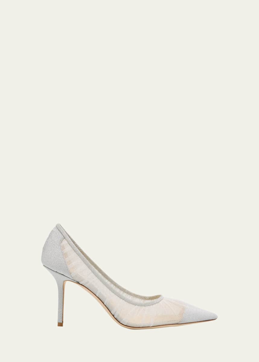 Jimmy Choo Love 85mm Glitter Tulle Pumps