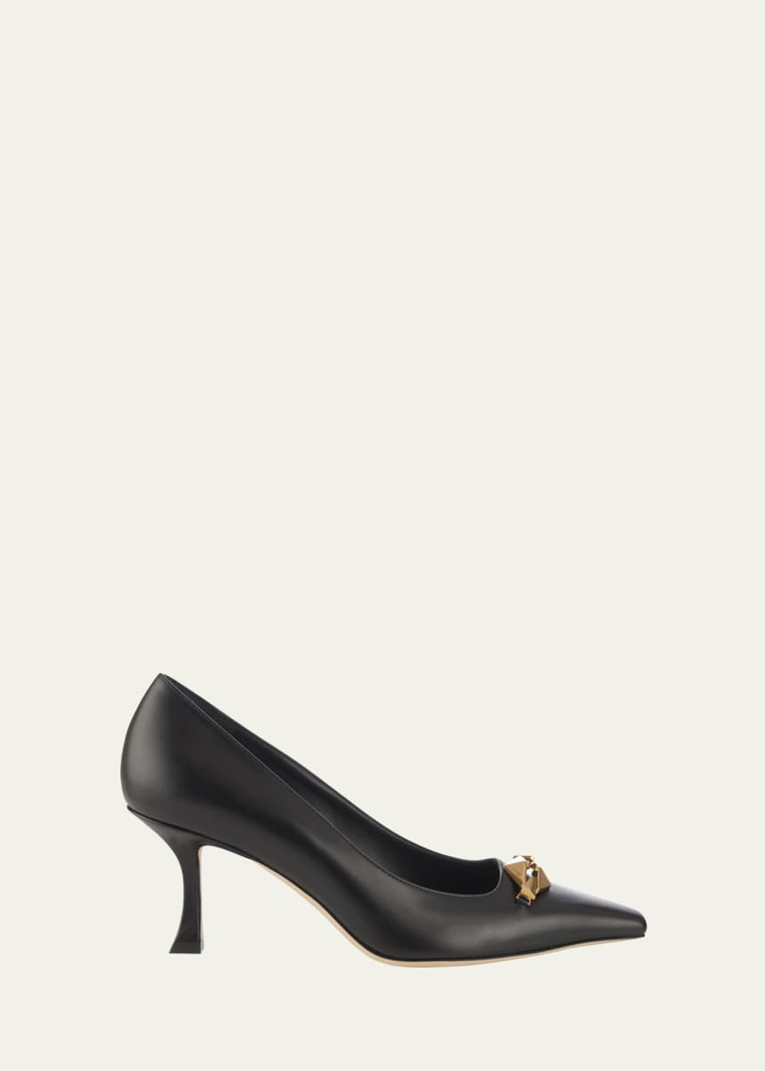 Jimmy Choo Ryker Leather Chain Pumps