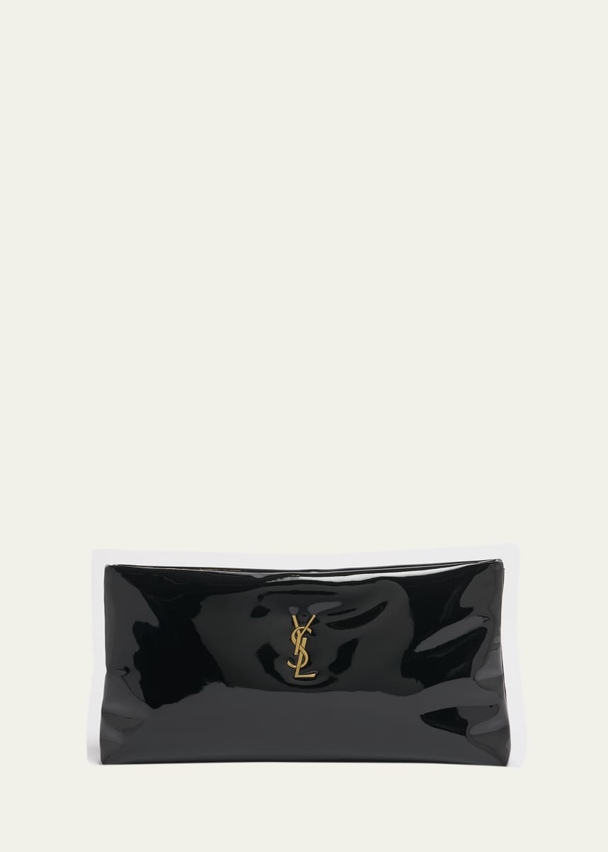 Saint Laurent Calypso YSL Long Clutch Bag in Patent Polyurethane
