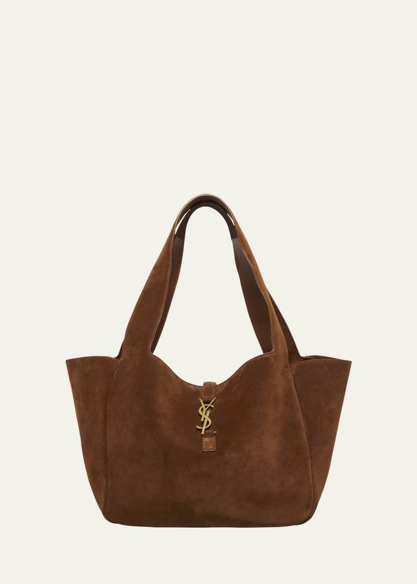 Saint Laurent Bea YSL Cabas Tote Bag in Suede