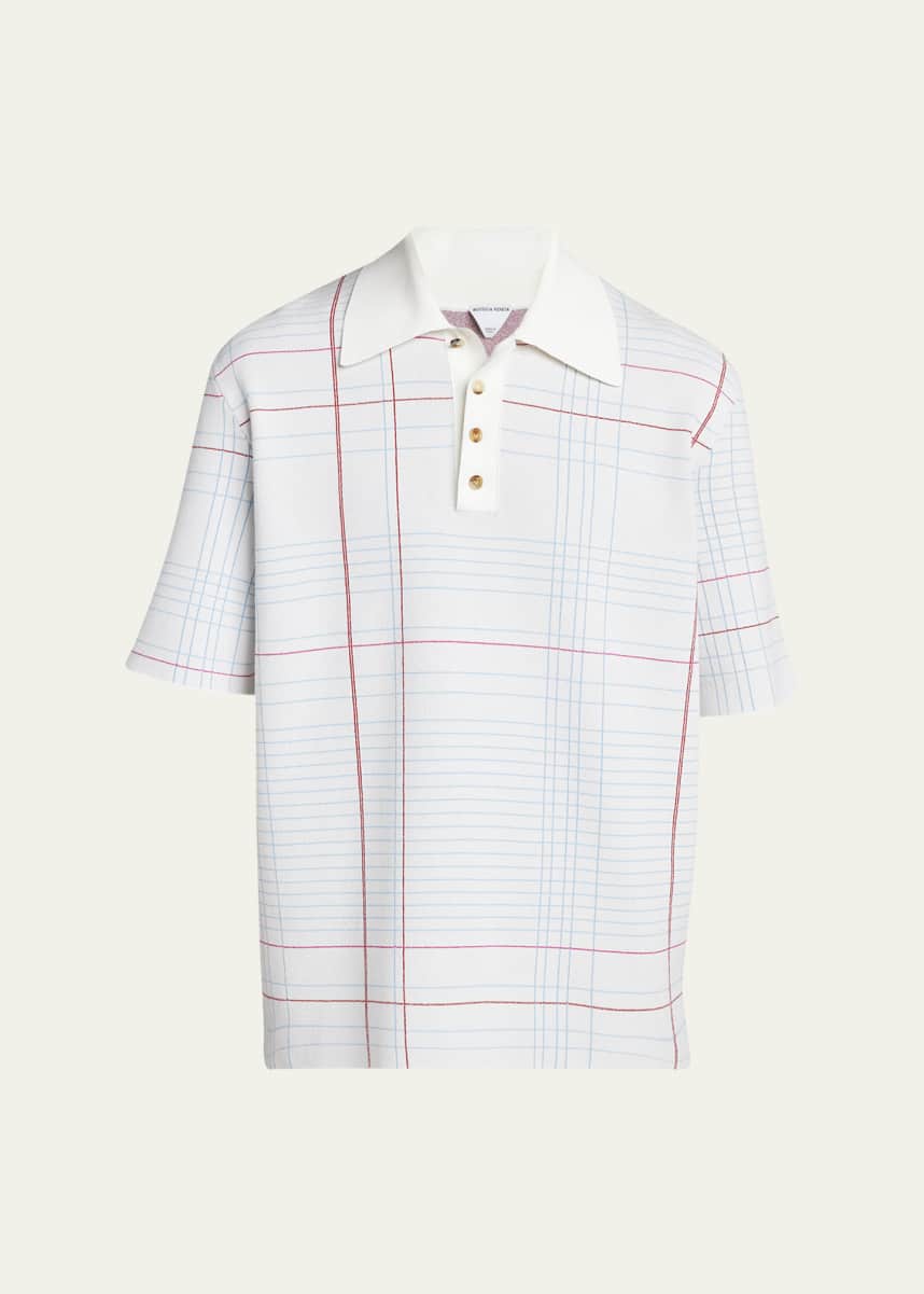 Bottega Veneta Men's Graph Check Polo Shirt