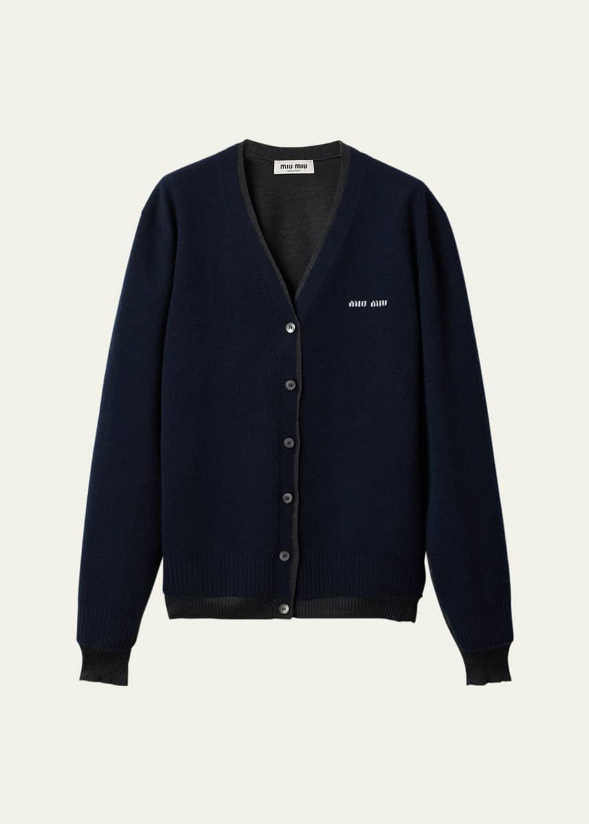 Miu Miu Layered Oversized Cashmere Cardigan Sweater