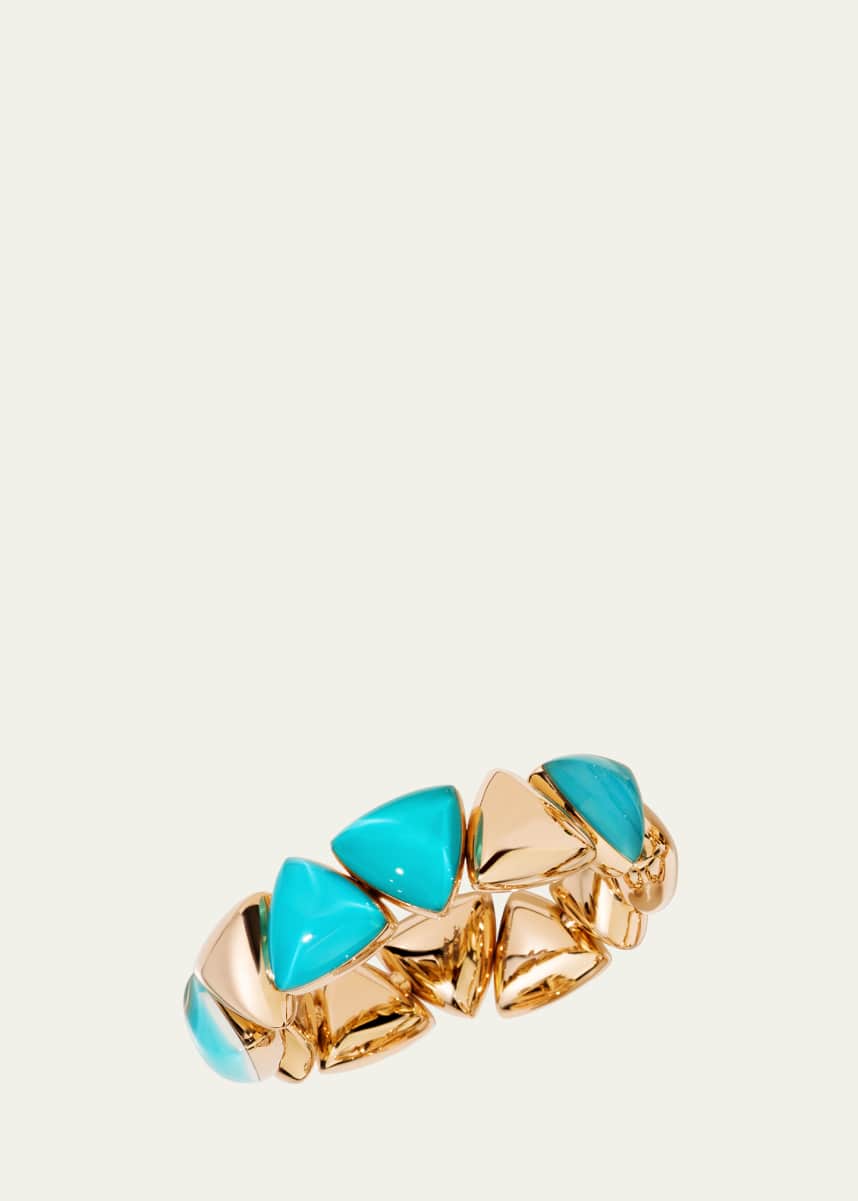 Vhernier Freccia 18K Rose Gold Bracelet with Turquoise and Rock Crystal