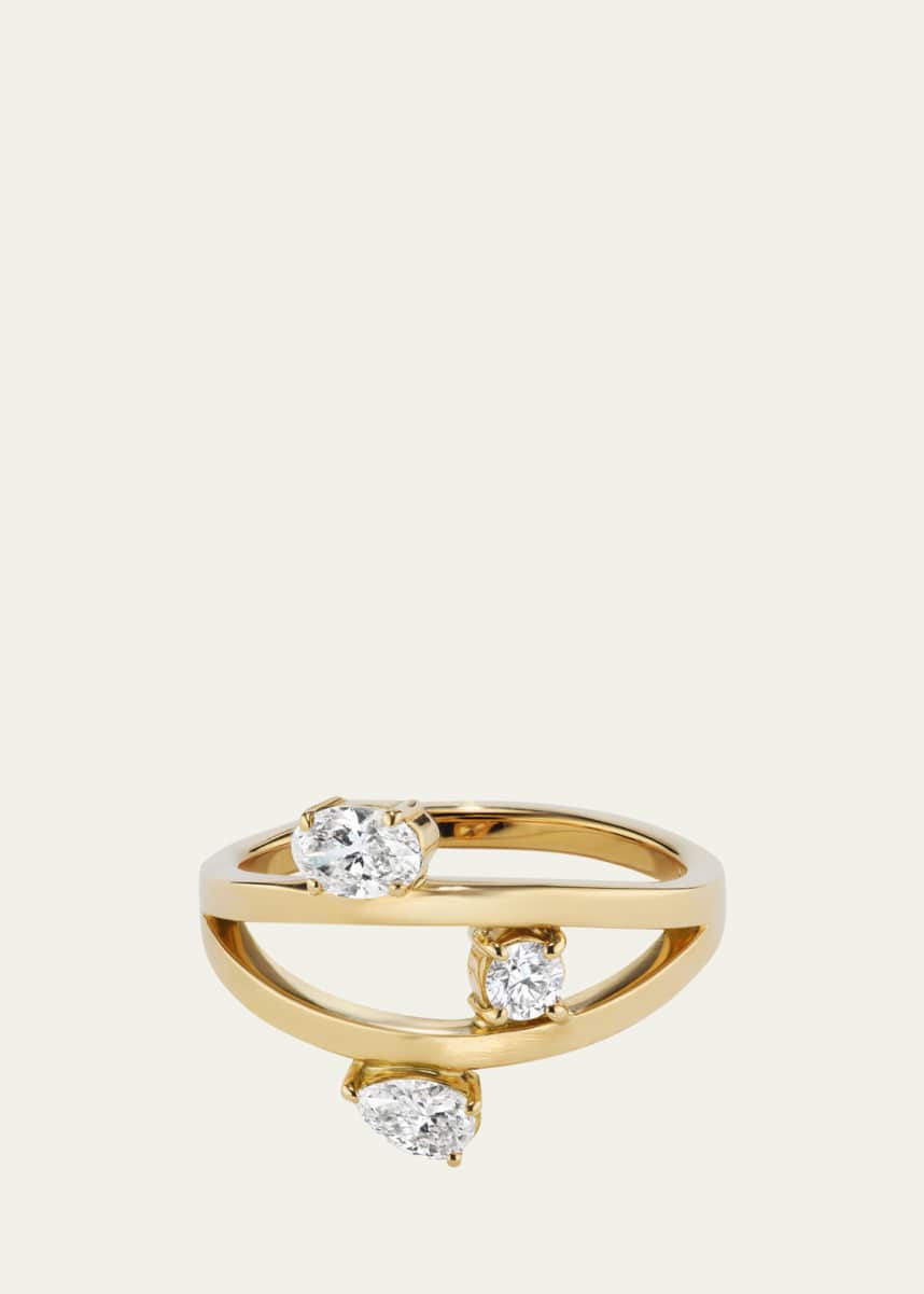 Aaryah 18K Yellow Gold Natural Diamond Cosmo Ring, Size 6