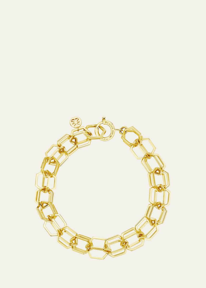 CADAR 18K Yellow Gold B HOME Medium Link Bracelet, 12mm