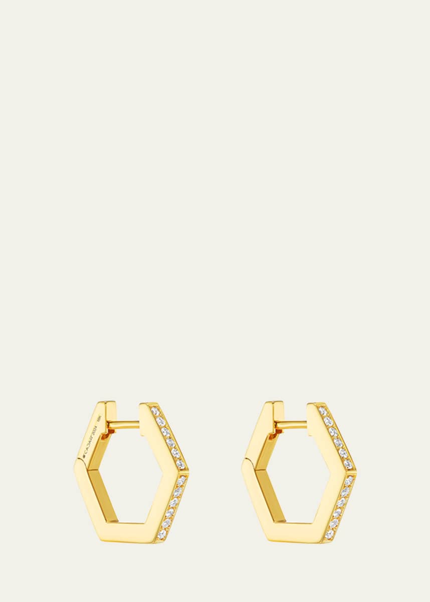 CADAR 18K Yellow Gold B HOME Hoop Earrings with Diamonds, 15mm