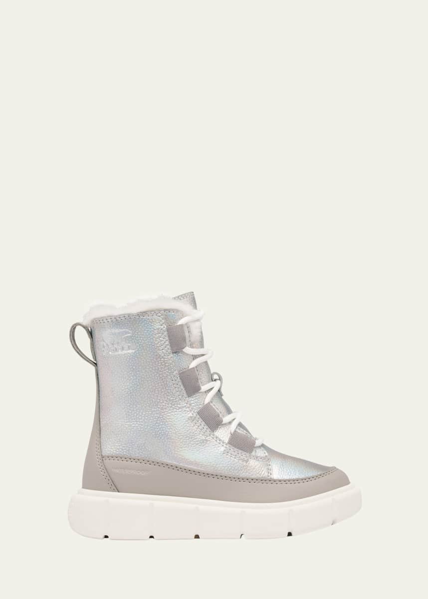 Sorel Kid's Explorer III Iridescent Calf Suede Boots, Toddlers/Kids