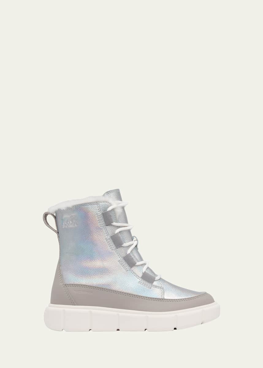 Sorel Kid's Explorer III Iridescent Calf Suede Boots, Kids