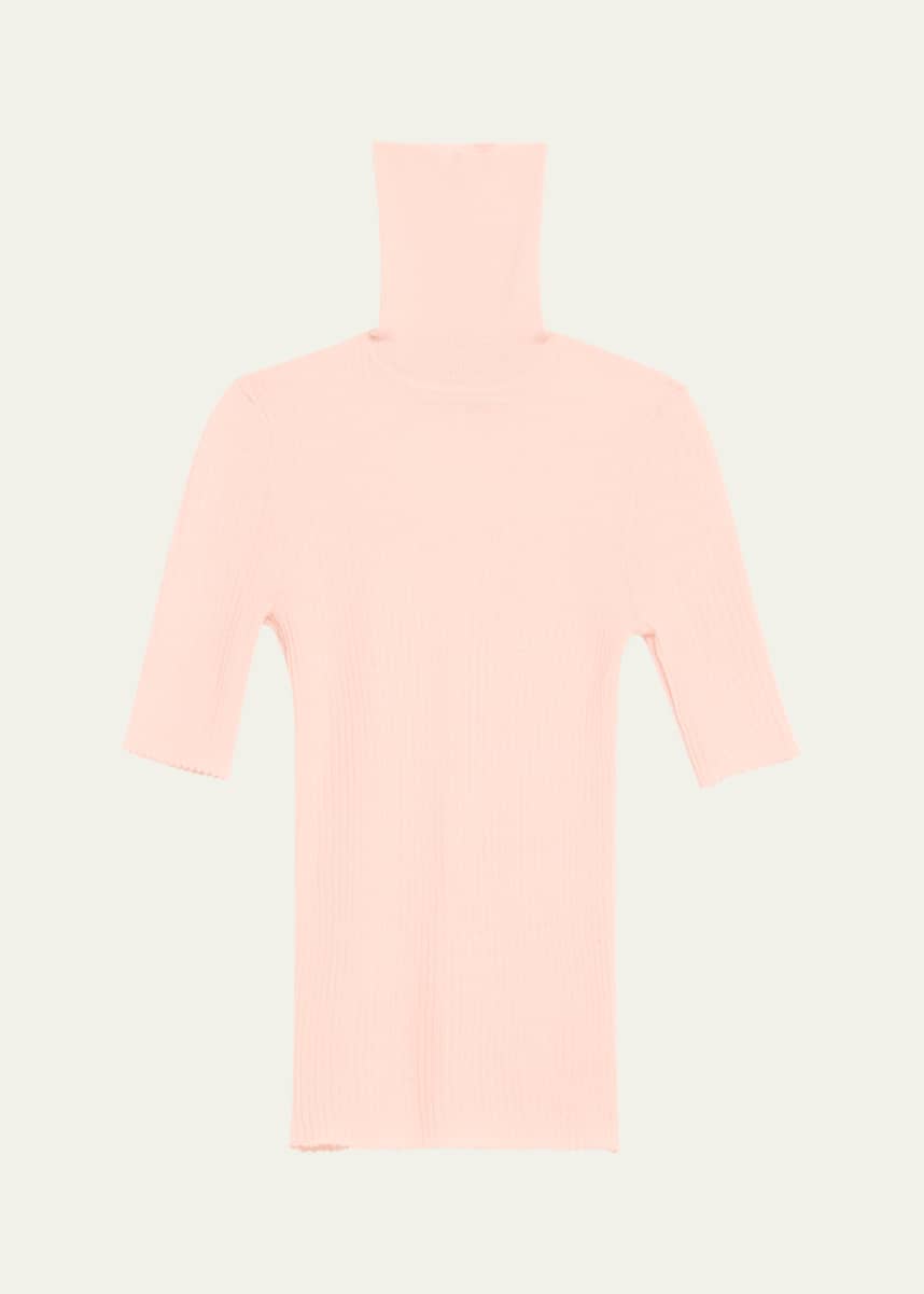 SPRWMN Rib-Knit Cashmere Turtleneck Top