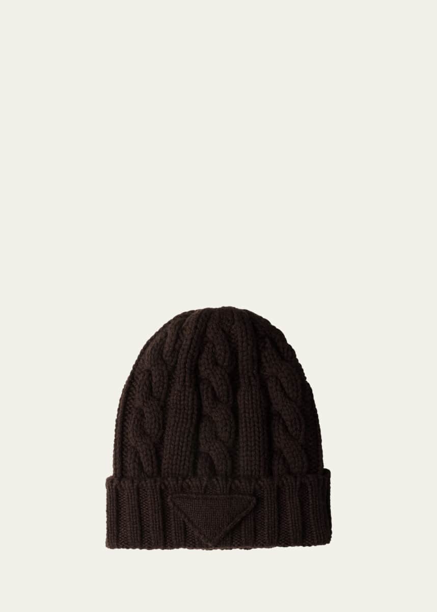 Prada Men's Cashmere Cable-Knit Beanie