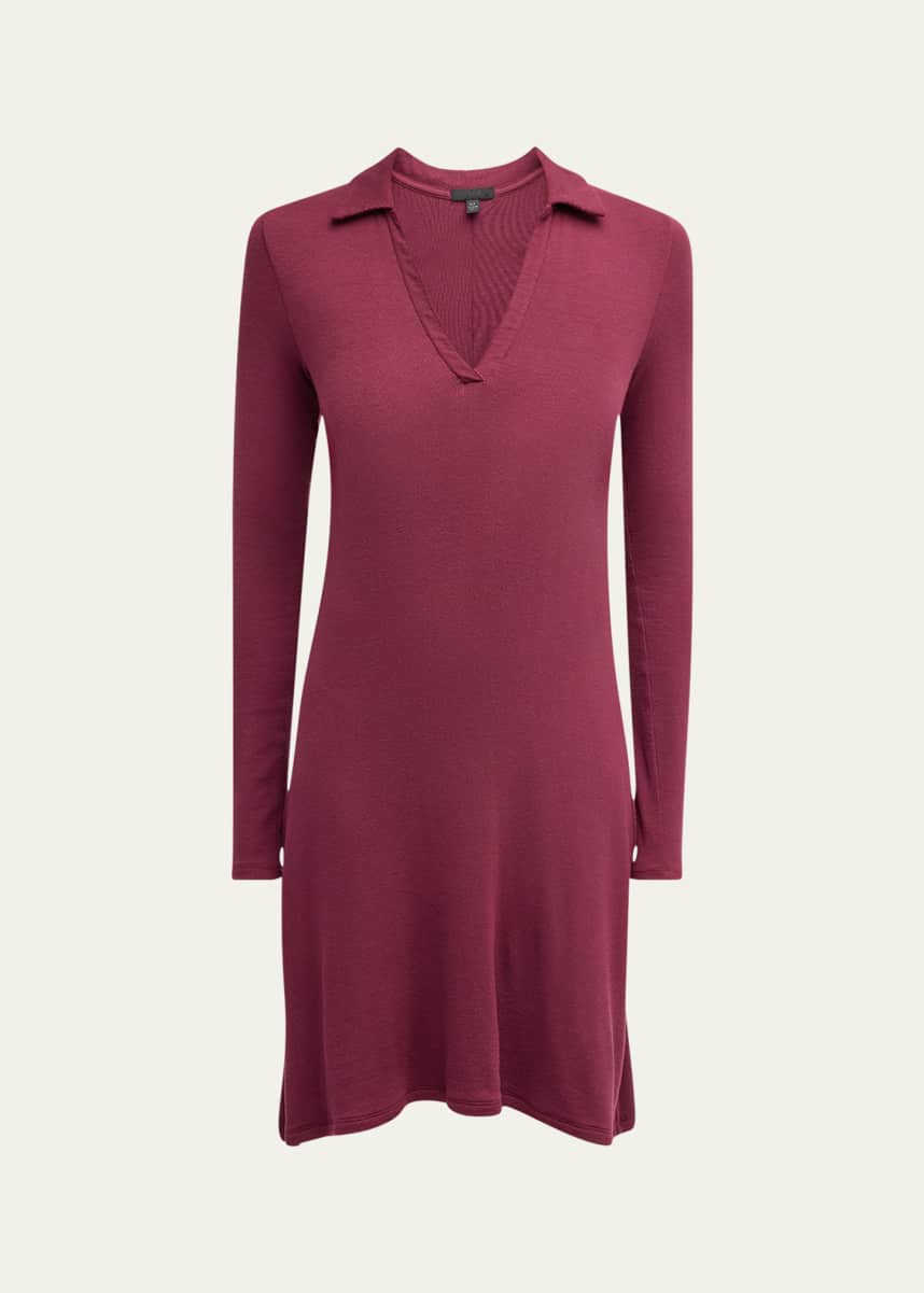 ATM Anthony Thomas Melillo Modal Rib Split-Neck Dress