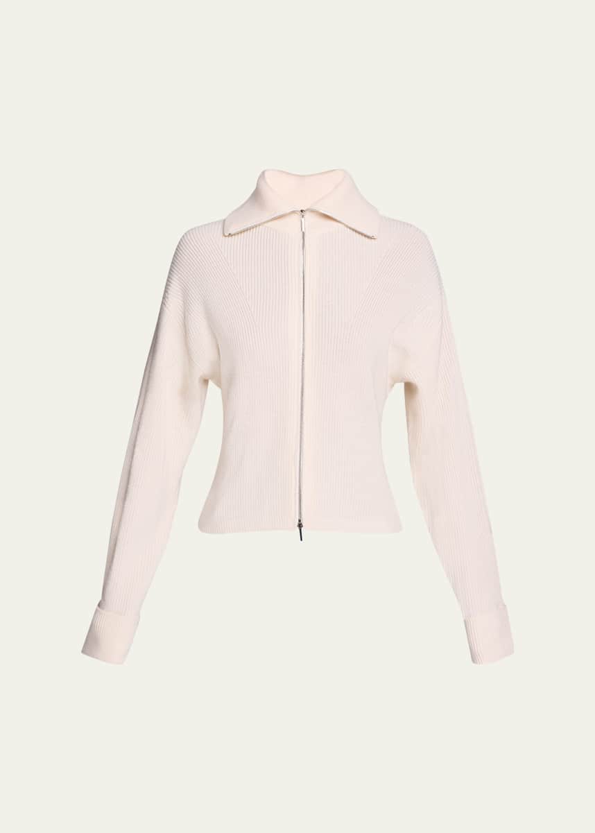 Derek Lam 10 Crosby Armanda Zip-Front Wool Sweater
