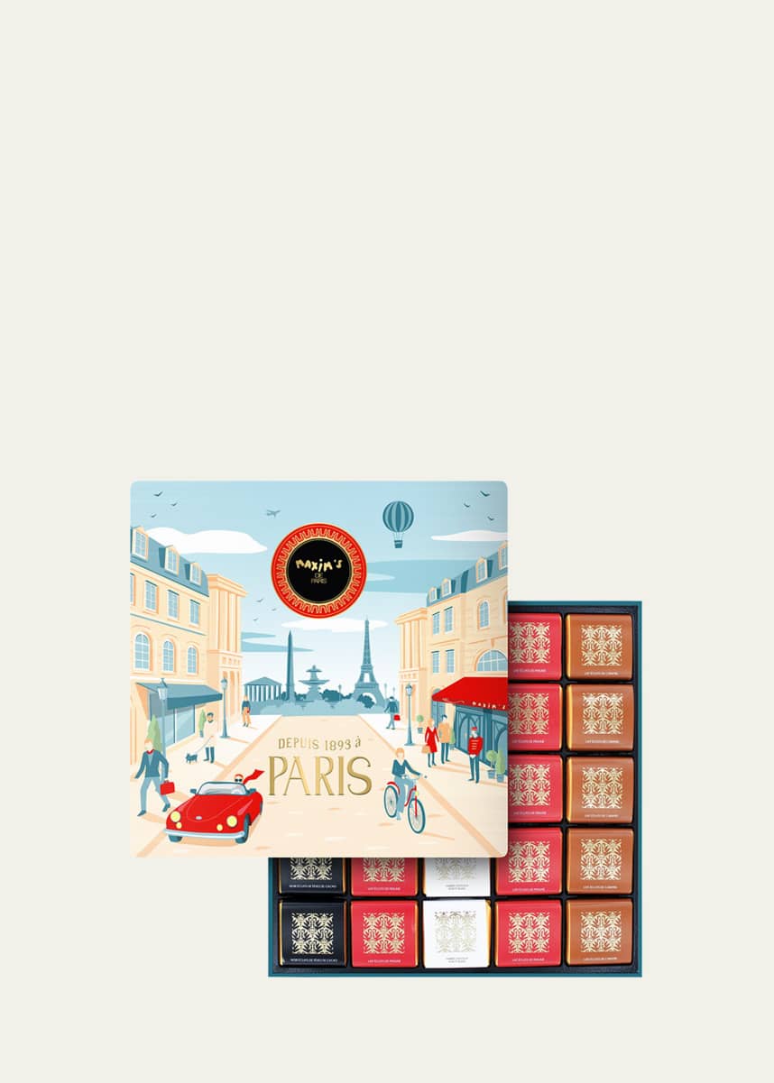 Maxim's de Paris Bonjour Paris 50-Piece Chocolate Square Tin