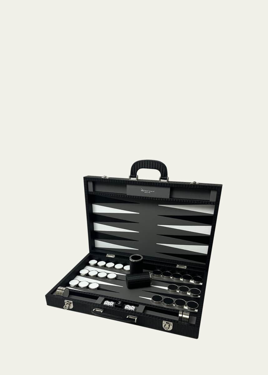 Renzo Romagnoli Carbon Fiber Large Backgammon Set