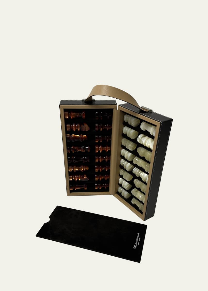 Renzo Romagnoli Leather Travel Chess Set