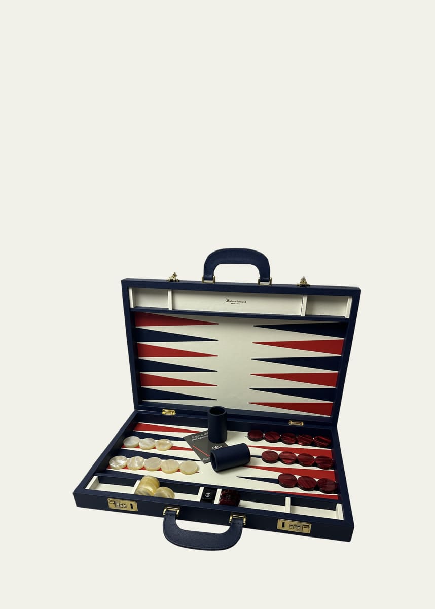Renzo Romagnoli Large Leather Backgammon Set