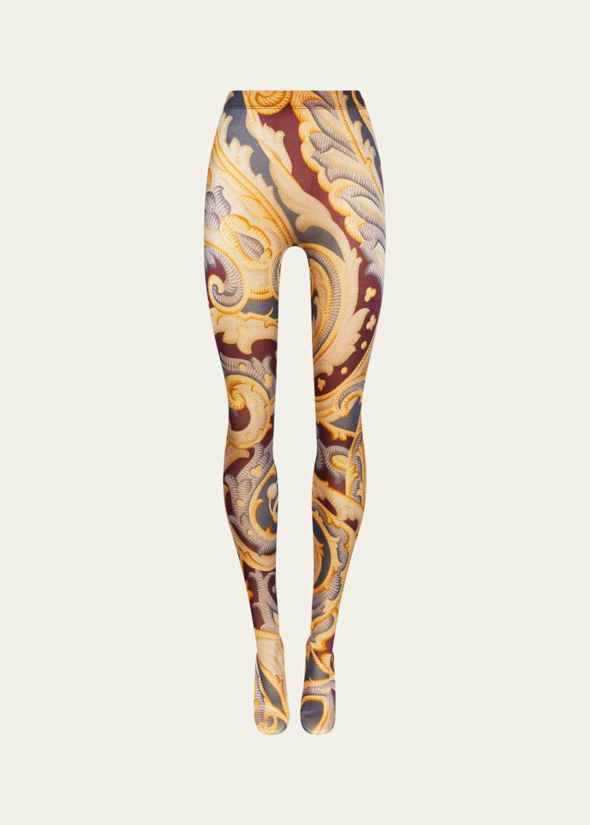 ETRO x Wolford Etro Shimmer Paisley-Print Tights