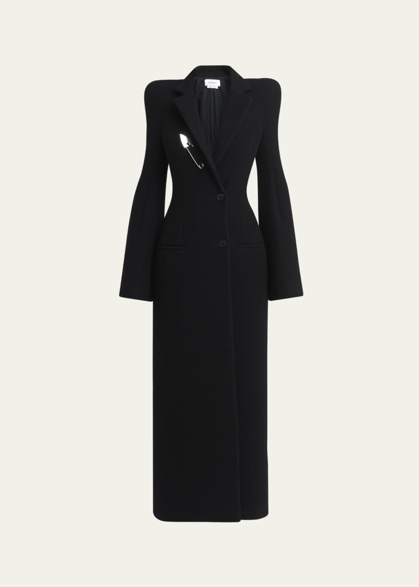 McQueen Long Wrap Suiting Wool Cashmere Coat