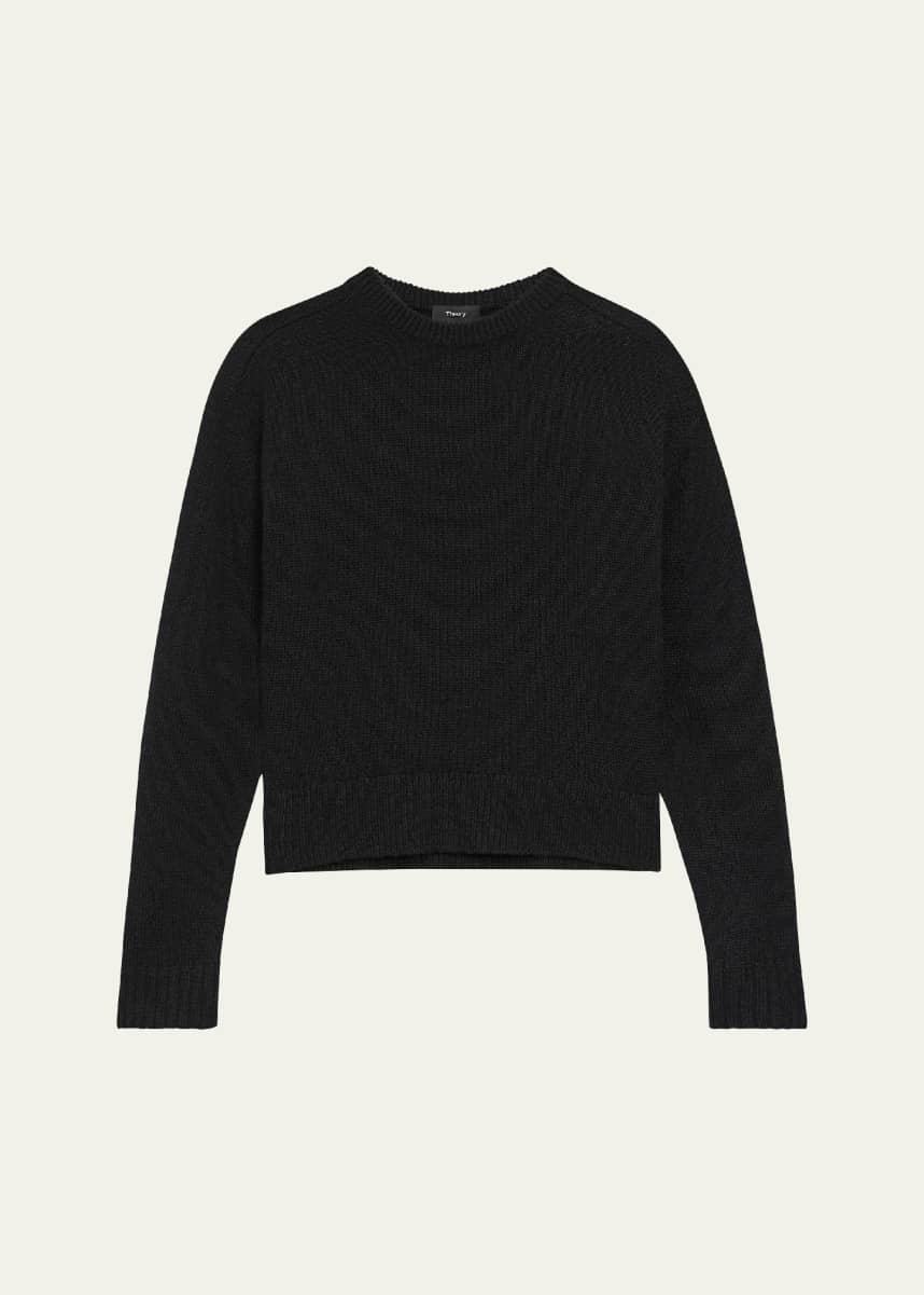 Theory Cashmere Cropped Crewneck Sweater