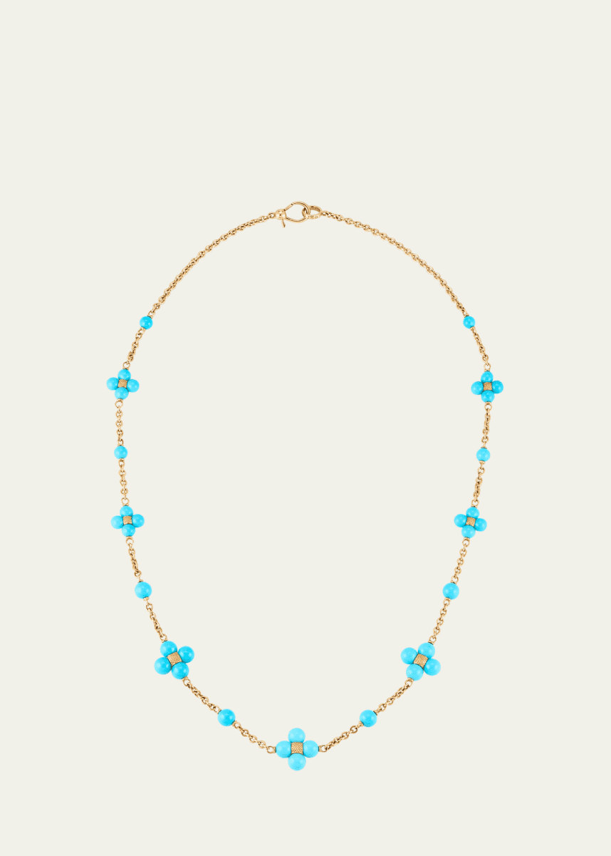 Paul Morelli 18K Yellow Gold Sequence Necklace with Turquoise
