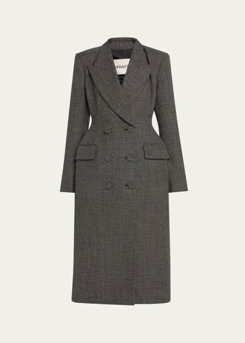 anOnlyChild Darliston Double-Breasted Ruched Wool Jacket