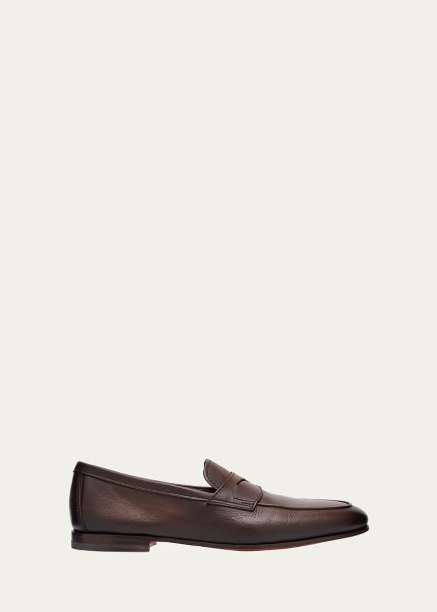 Santoni Men's Carlos Reverse Goodyear Leather Loafers