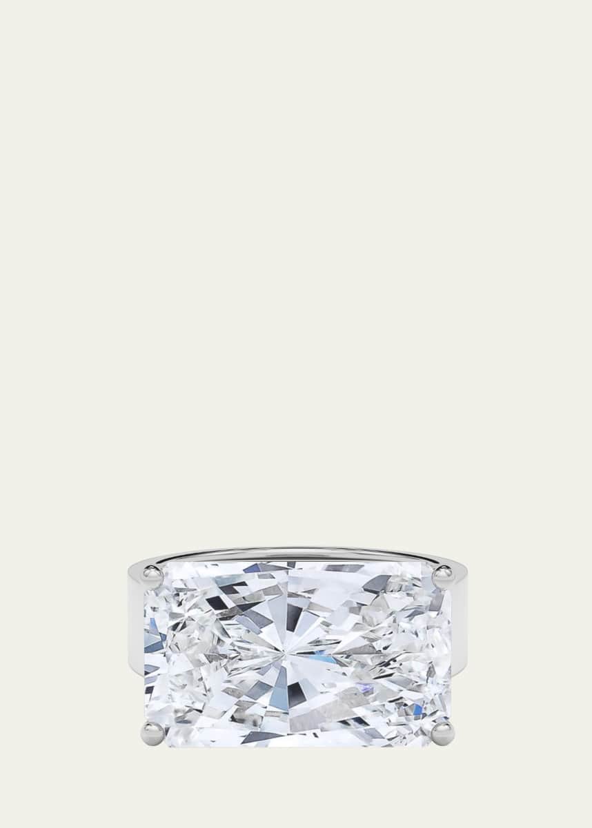 HauteCarat Men's Radiant Lab Grown Diamond East-West Band