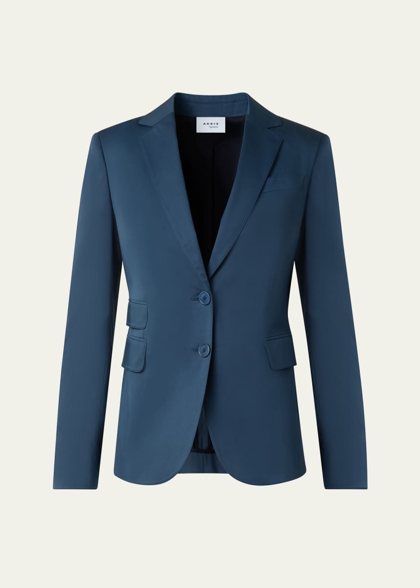 Akris punto Two-Button Washed Cotton Satin Blazer