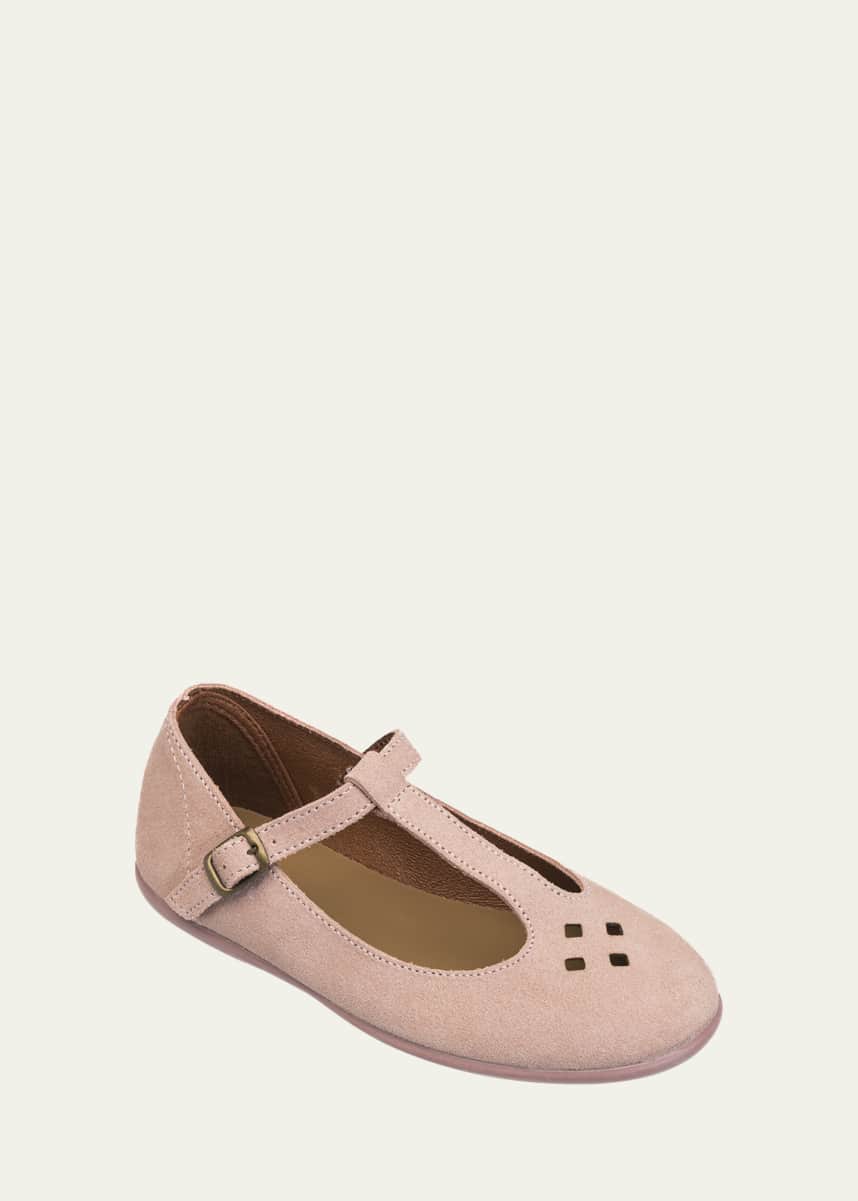 Elephantito Girl's Suede T-Bar Flats, Baby/Toddler/Kids