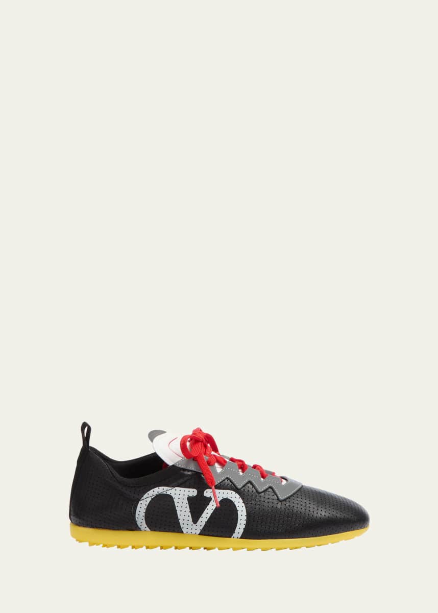 Valentino Garavani Men's Chromathon Perforated Leather Runner Sneakers