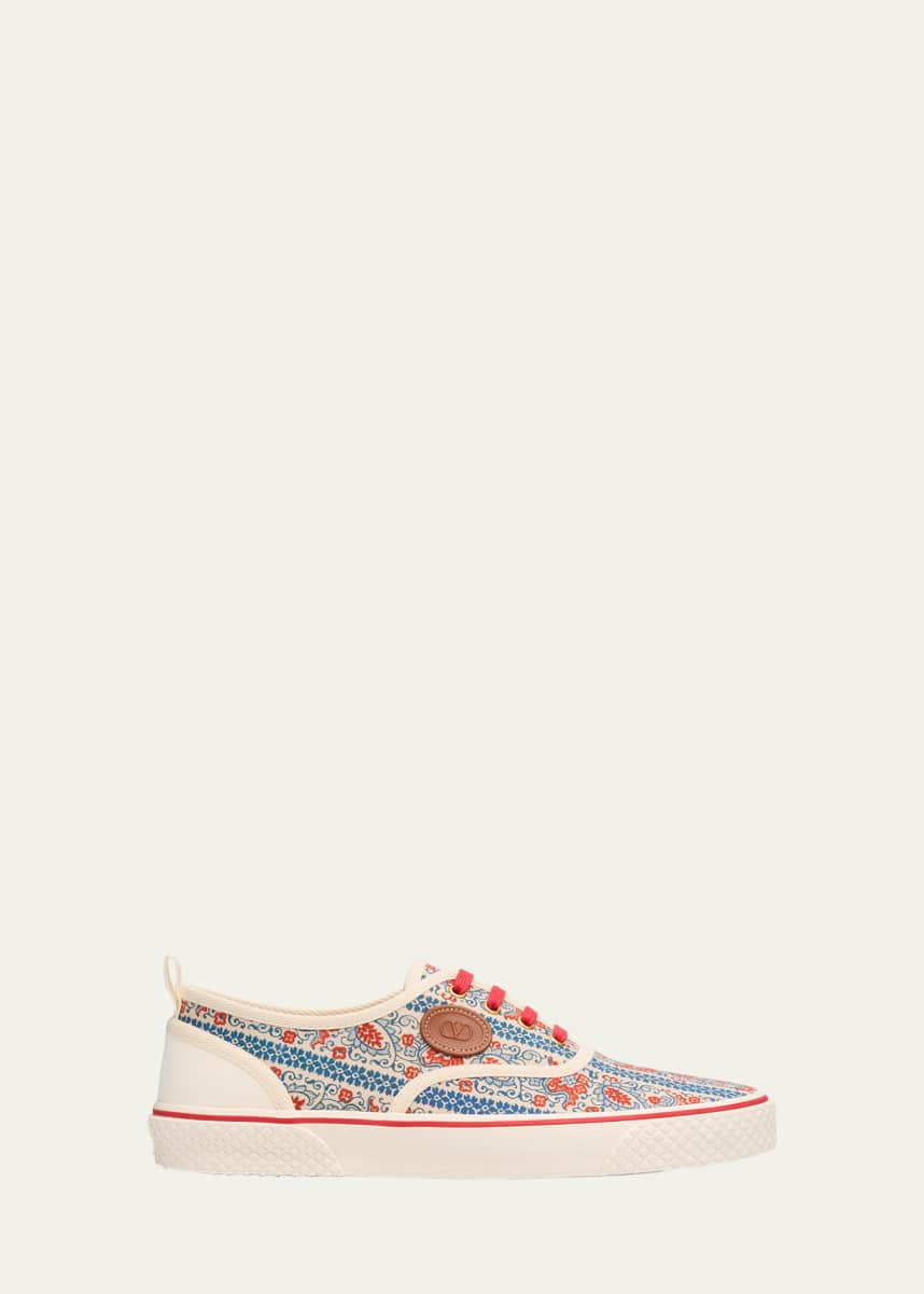 Valentino Garavani Men's Nojoke Printed Canvas Low-Top Sneakers