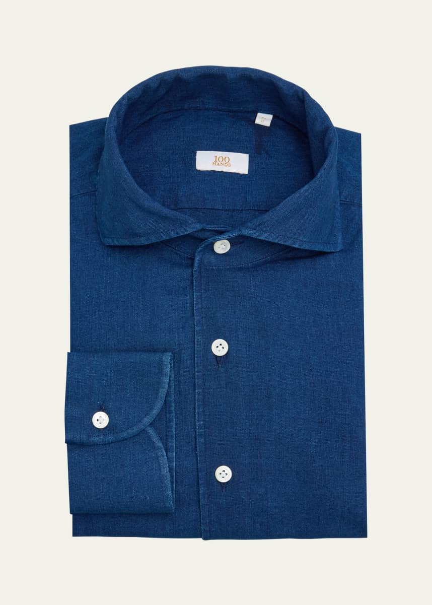 100Hands Men's Japanese Denim Sport Shirt