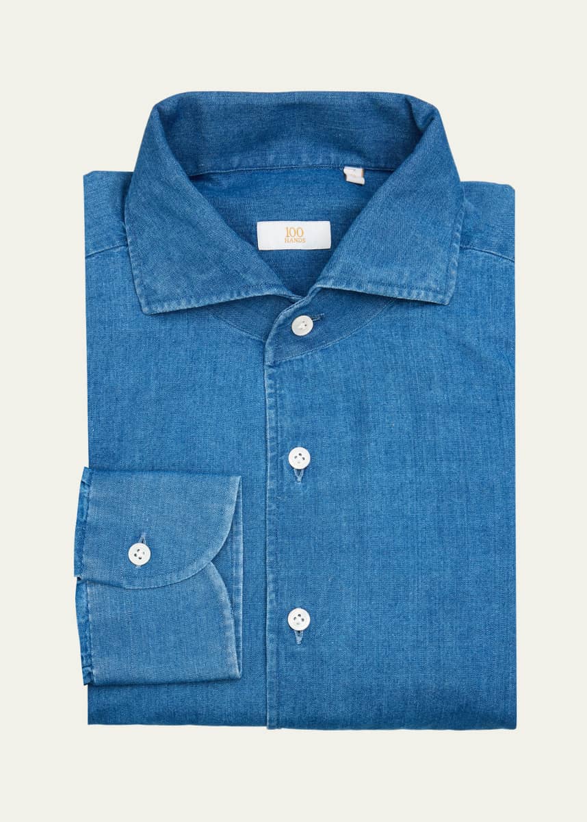 100Hands Men's Japanese Denim Sport Shirt