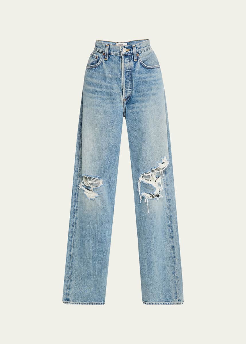 AGOLDE Kelly Distressed Straight Jeans