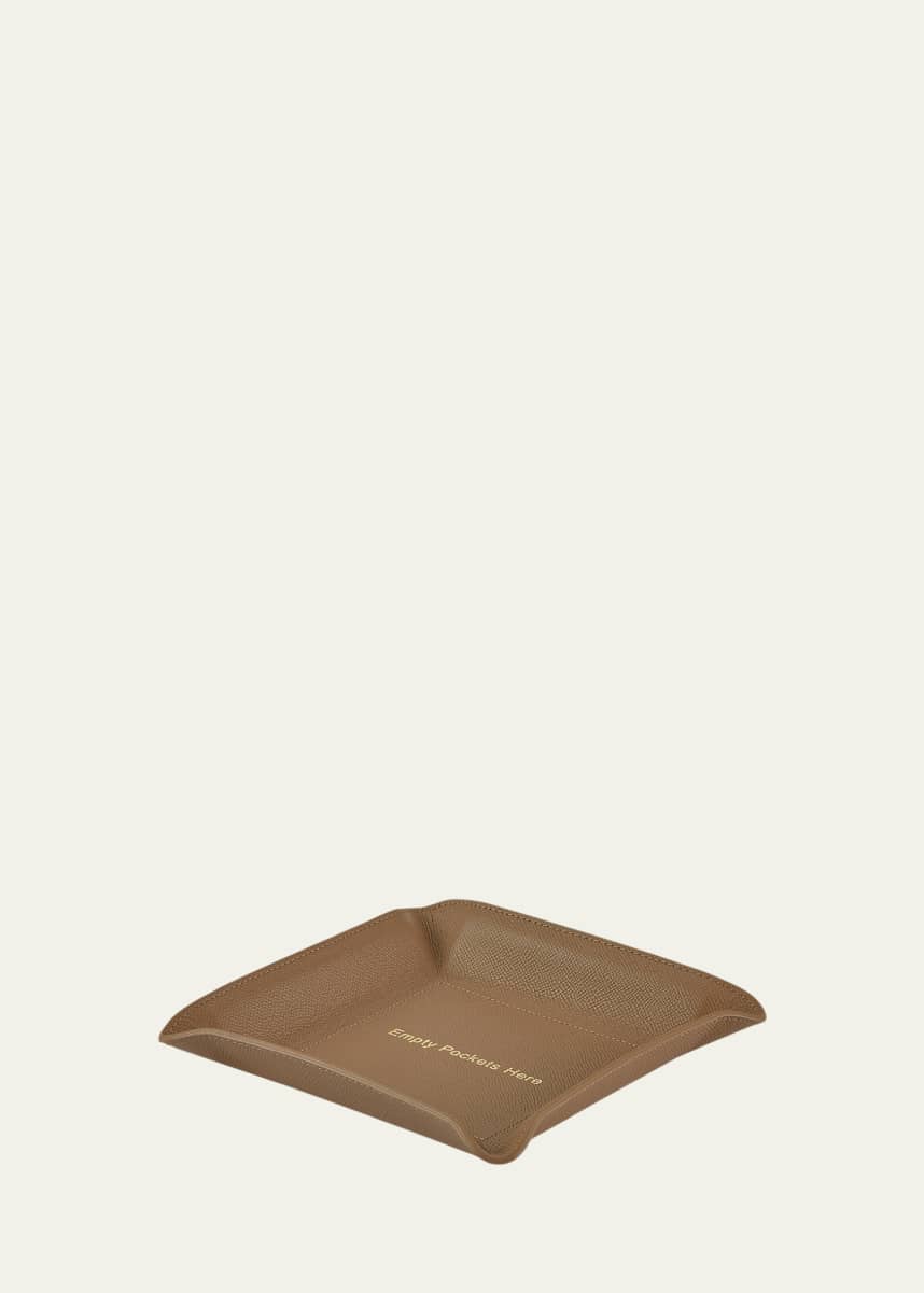 Graphic Image "Empty Pockets Here" Leather Valet Tray