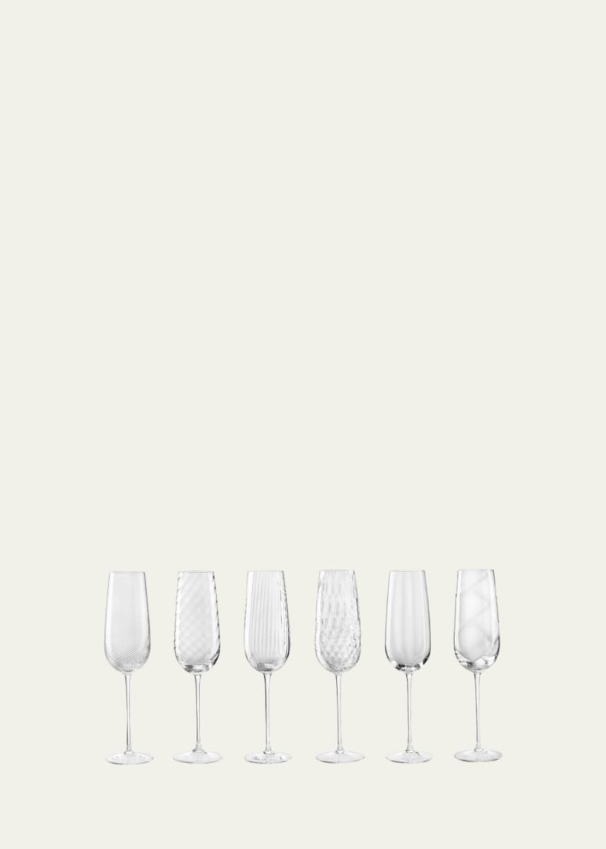 Nason Moretti Tolomeo Assorted Champagne Flutes, Set of 6