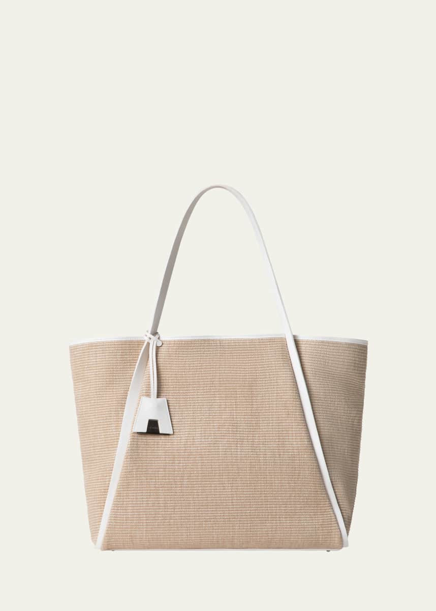 Akris Alex Raffia & Leather Tote Bag